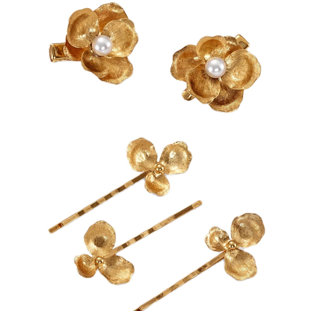 Floral Hair Clip Set ¨C 4-Piece Elegant Blooming Barrettes hot