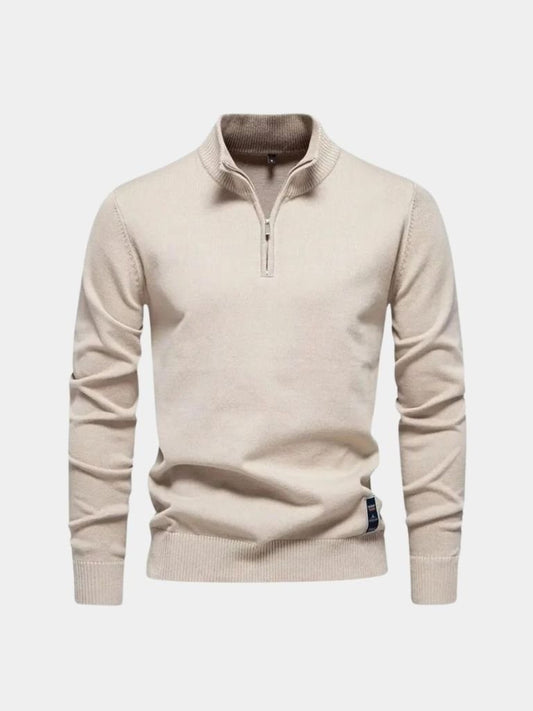 Half Zip Knitwear Solid Color Cardigan Sweater - Casa  Laro CASA LARO