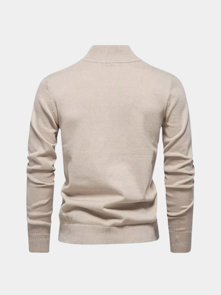 Half Zip Knitwear Solid Color Cardigan Sweater - Casa  Laro CASA LARO