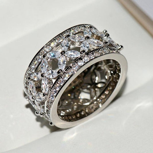 Marquise Cut 925 Sterling Silver Wedding Band shine of diamond