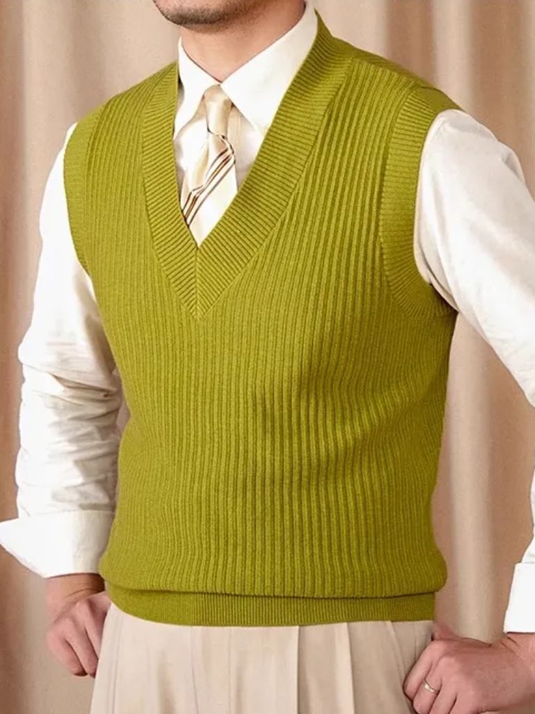 Knit Vest Waistcoat - Casa  Laro CASA LARO