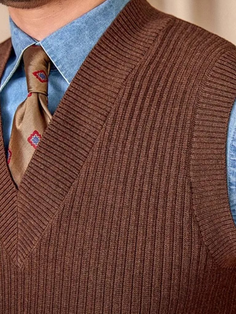 Knit Vest Waistcoat - Casa  Laro CASA LARO
