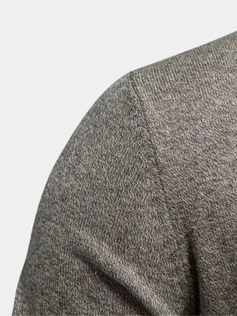 Knitted Stand Collar Cotton Cardigan - Casa  Laro CASA LARO