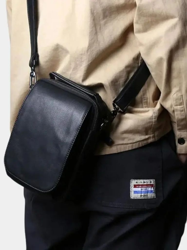 Leather Men's Shoulder Bag - Casa  Laro CASA LARO