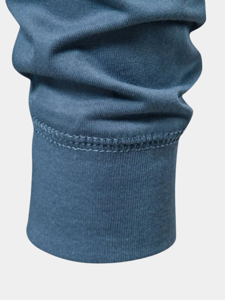 Minimalist Henley Neck Long Sleeve T-Shirt - Casa  Laro CASA LARO