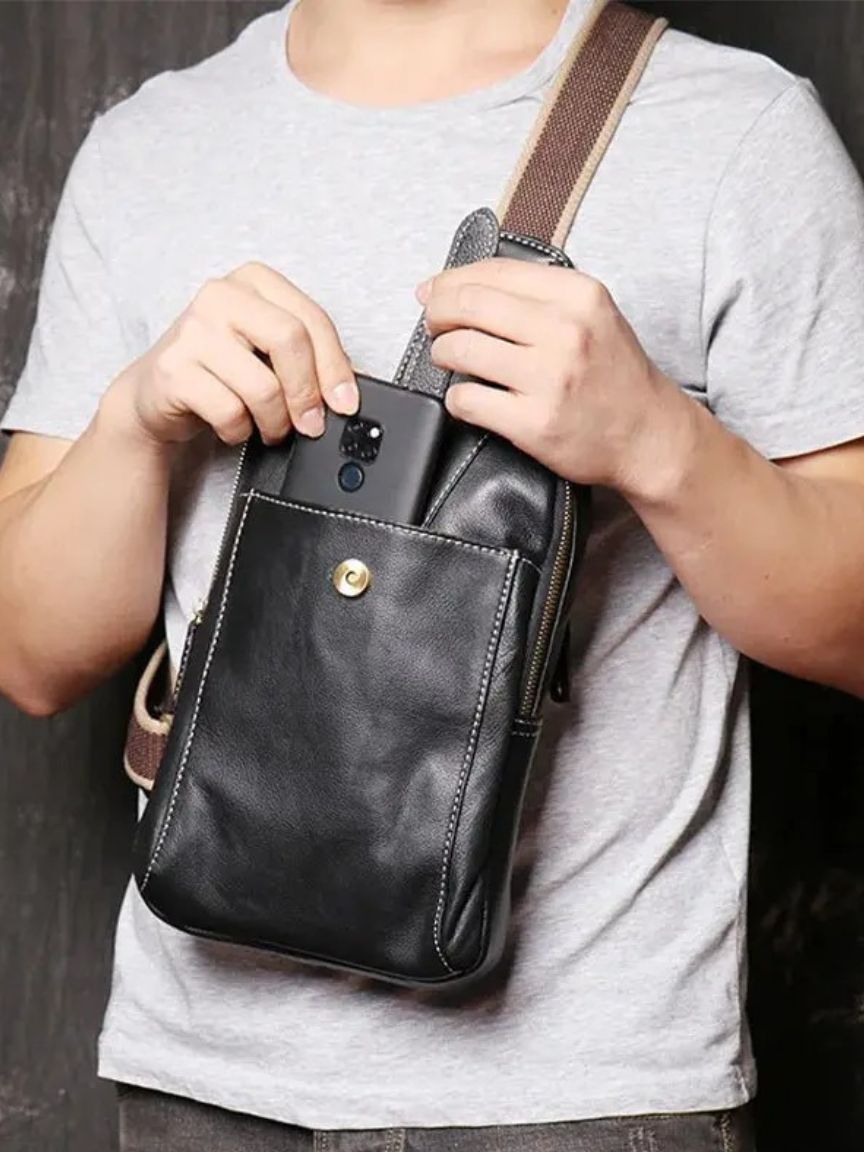 Minimalist Leather Shoulder Bag - Casa  Laro CASA LARO