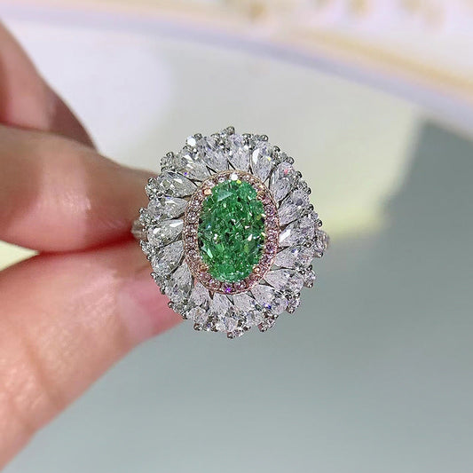 Vintage Luxury Oval Cut Paraiba Tourmaline Ring in Sterling Silver Shineofdiamond