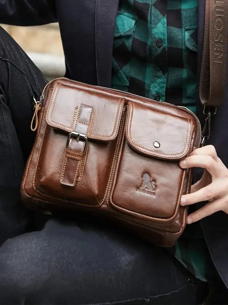 Retro Leather Square Shoulder Bag - Casa  Laro CASA LARO