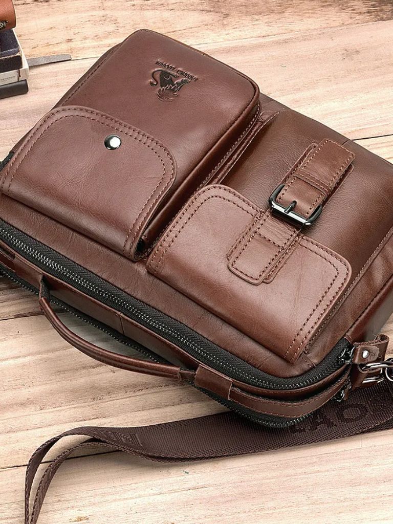 Retro Leather Square Shoulder Bag - Casa  Laro CASA LARO