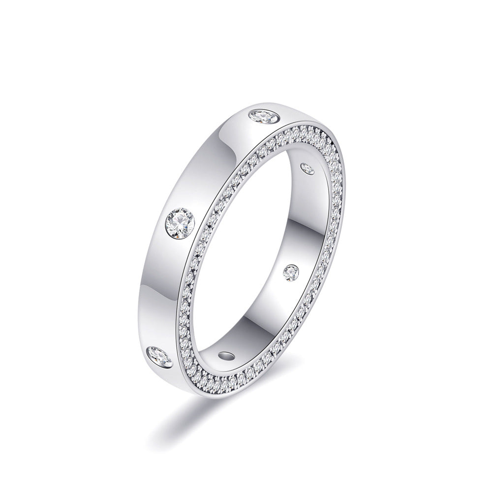 Round Cut Gemstone Accents Wedding Band Shineofdiamond