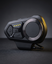 Rydvox V10 side angle showing speaker dial and controls