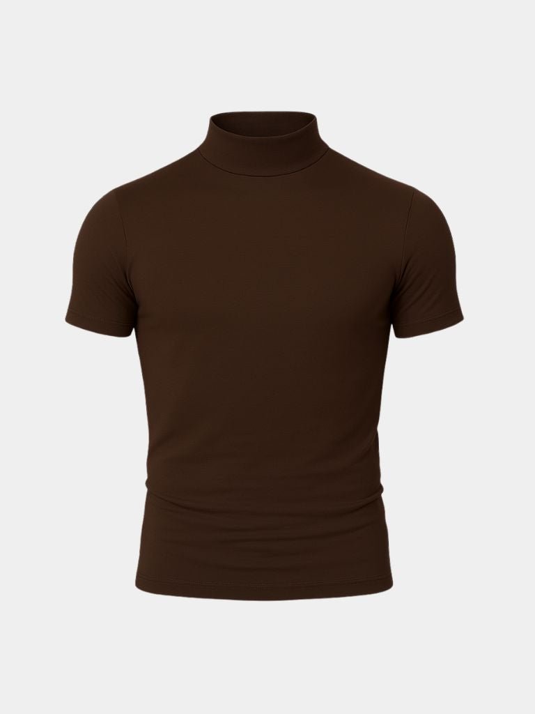 Solid Casual Turtle Neck T-Shirt - Casa  Laro CASA LARO