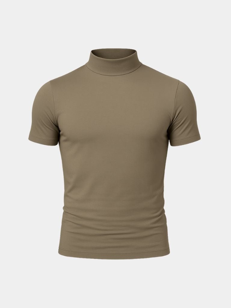 Solid Casual Turtle Neck T-Shirt - Casa  Laro CASA LARO