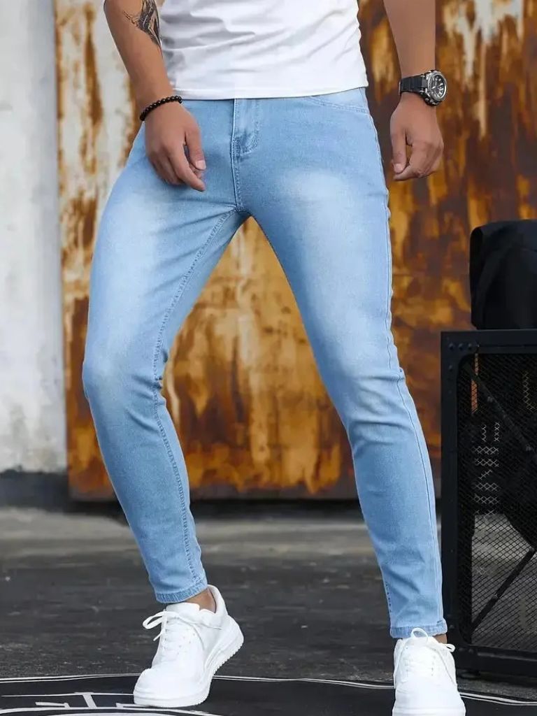 Stretchy Skinny Denim Jeans Trousers - Casa  Laro CASA LARO