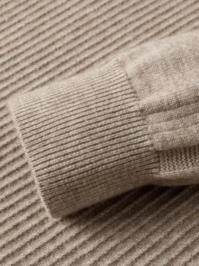 Stripe Quarter Zip Wool Sweater - Casa  Laro CASA LARO