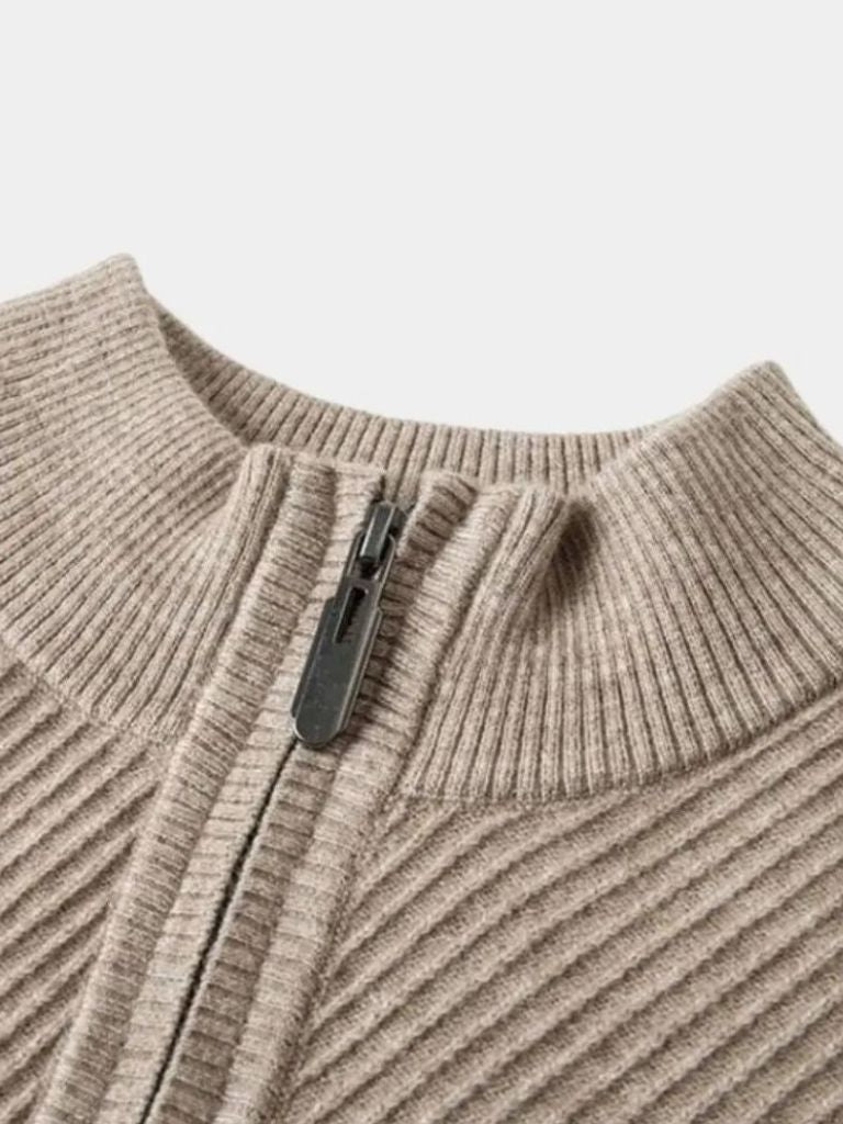 Stripe Quarter Zip Wool Sweater - Casa  Laro CASA LARO