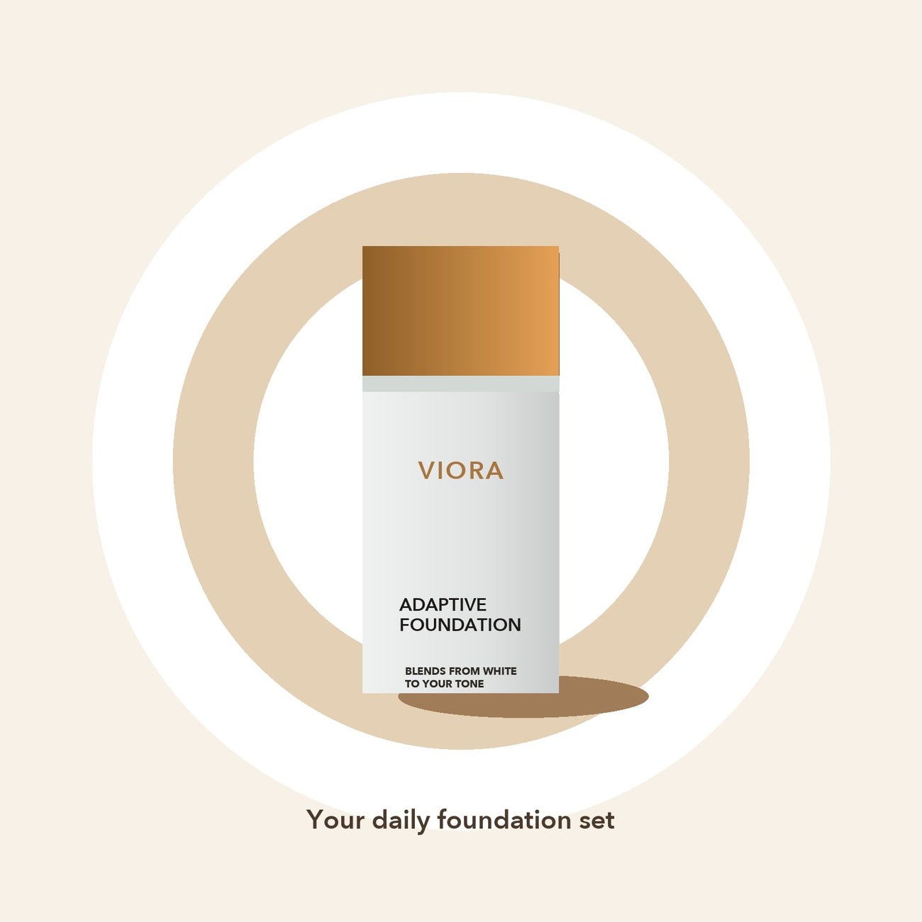 Viora foundation bottle with what arrives in the order