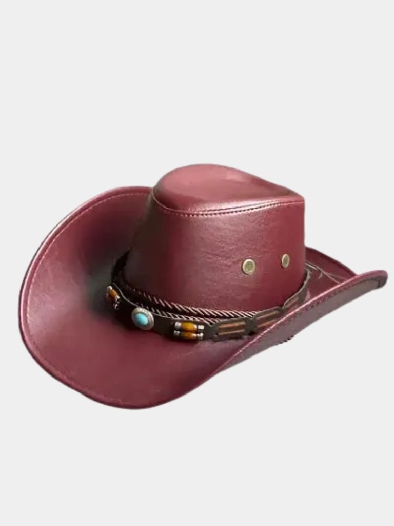 Western Cowboy Leather Hat - Casa  Laro CASA LARO