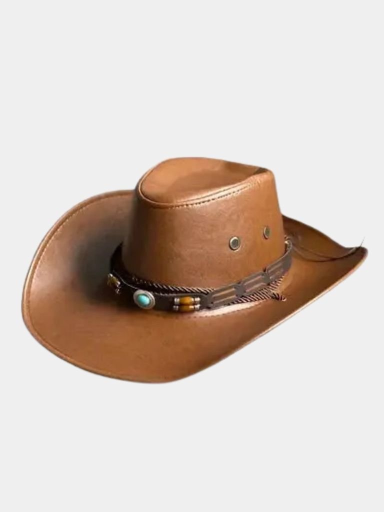Western Cowboy Leather Hat - Casa  Laro CASA LARO