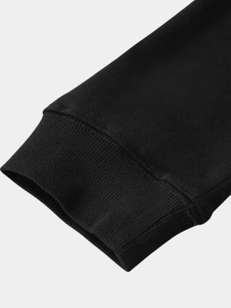 Zip Black Lapel Sports Sweatshirt - Casa  Laro CASA LARO